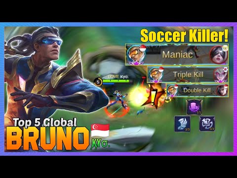 Bruno Soccer Killer! - Crazy Build Bruno 2020 From Top 5 Global Bruno K̷y̷σ.  - Mobile Legends