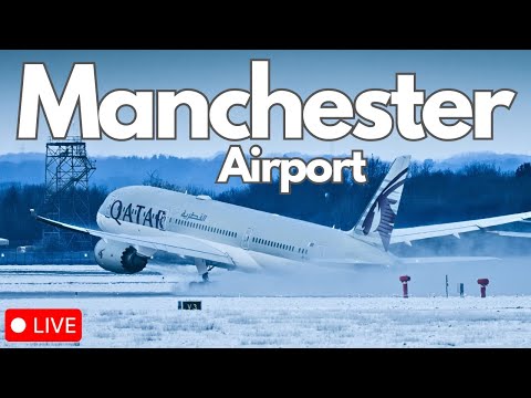❄️LIVE Snowy Manchester Airport Plane Spotting 🛫