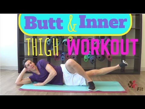 10 Min Butt & Inner Thigh Workout w/ Beauty and The Fit - HASfit Inner Thigh Exercises Glute