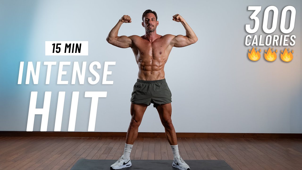 15 MIN INTENSE HIIT Workout To Burn Fat - Full body Cardio, No Equipment, No Repeat