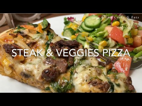 Steak & Veggies Pizza | Better than Philly Cheese...