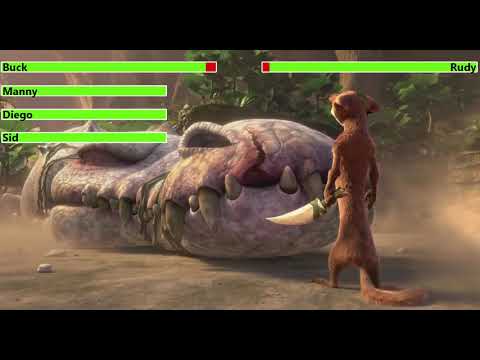 Ice Age: Dawn of the Dinosaurs (2009) Final Battle with healthbars