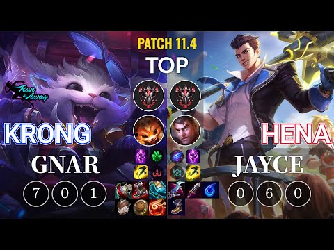 RNW KronG Gnar vs Hena Jayce Top - KR Patch 11.4