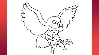 How to draw Hawk step by step