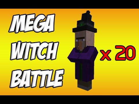 Minecraft: 20+ Witch Boss Battle!