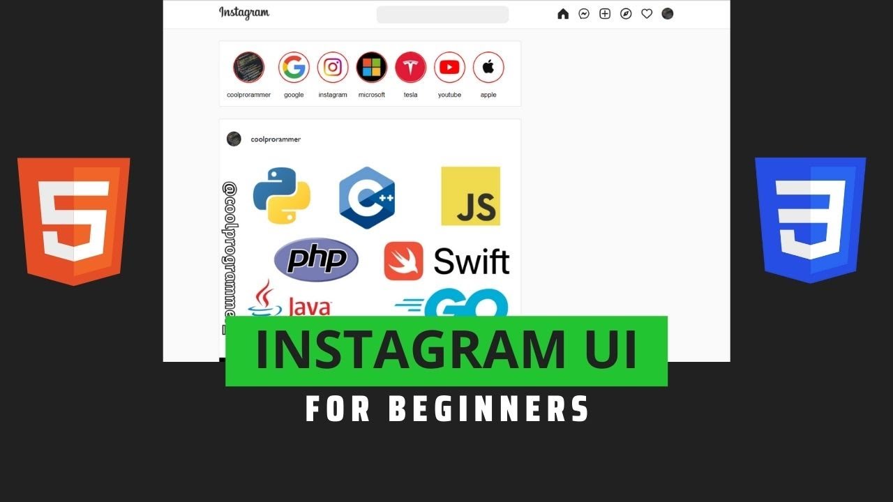 how to build Instagram UI clone using HTML and CSS for Beginners | Navbar
