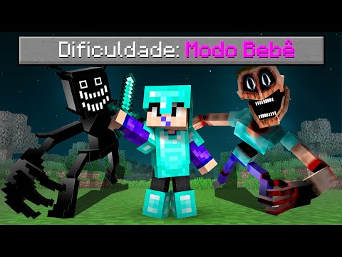 DIFICULDADE BEBE vs TODOS OS MODS DE TERROR NO MINECRAFT