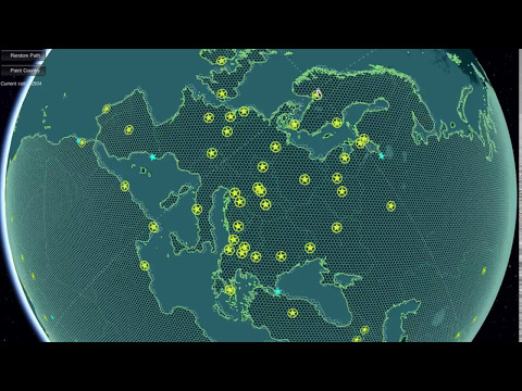 Hexagonal Grid preview in World Political Map Globe Edition