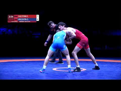1/2 GR - 63 kg: S. GALSTYAN (ARM) v. O. HRUSHYN (UKR)