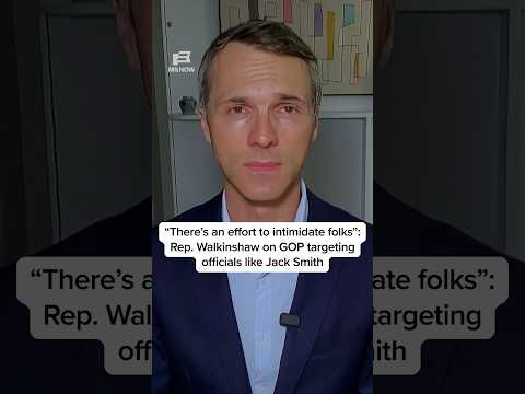 'There's an effort to intimidate folks': Rep. Walkinshaw on GOP targeting officials like Jack Smith