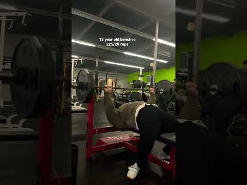 13 Year Old Benches 225lbs for 20 reps #discipline #grind #motivation #powerlifting