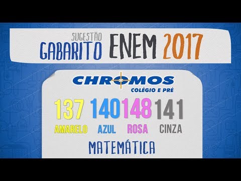 Gabarito ENEM 2017 CHROMOS - Prova Amarela: Questão 137 | Matemática