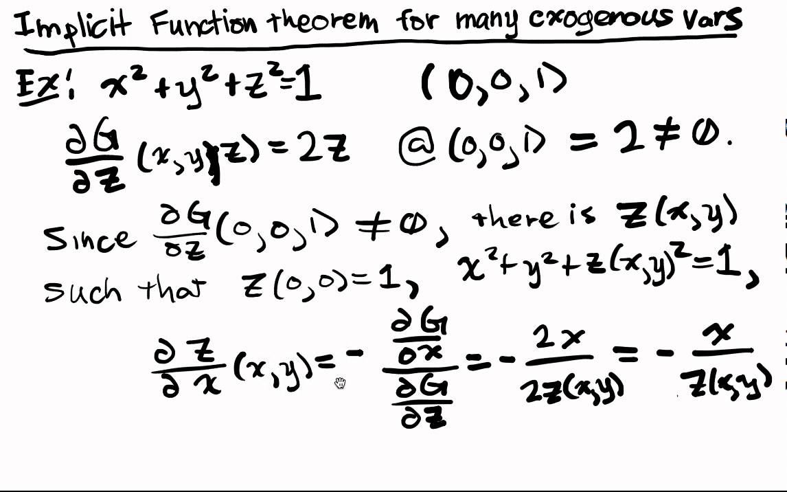 Explicit and Implicit Functions Lecture Part 5: The Implicit Function Theorem