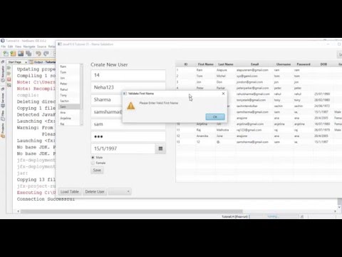 JavaFX 8 Tutorial 35 - Name Validation