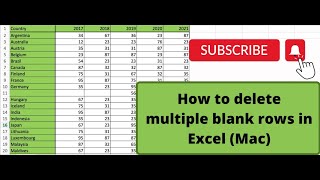 How to delete multiple blank rows in Excel (Mac)