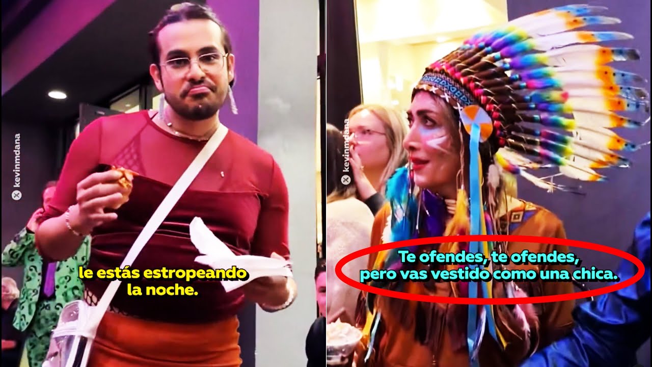 HOMBRE VESTIDO de MUJER se ofende con una joven DISFRAZADA de NATIVA AMERICANA!