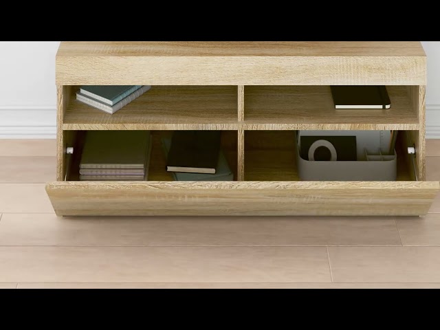 Video teaser for 804385 vidaXL TV Cabinet with LED Lights Sonoma Oak 90x35x40 cm
