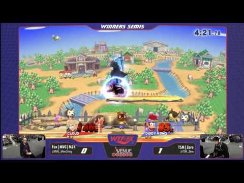 WTFOX 2: Smash 4 Singles - Fox | MVG | Mew2King (Cloud) vs TSM | Zero (Diddy) - Winners Semis