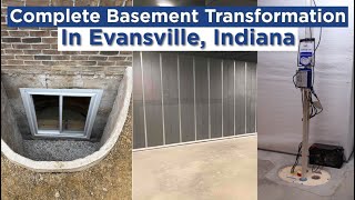 Watch video: Unfinished Basement Transformed Into a Beautiful Space in Evansville, IN