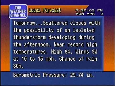 WeatherStar 4000 Local Forecast 4/2/2012 @ 6:19 PM [HQ]