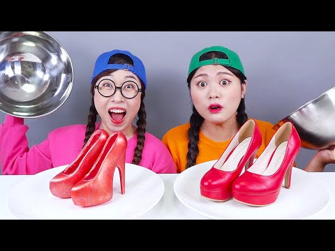 REAL FOOD VS JELLY CHOCOLATE FOOD CHALLENGE DONA Mukbang