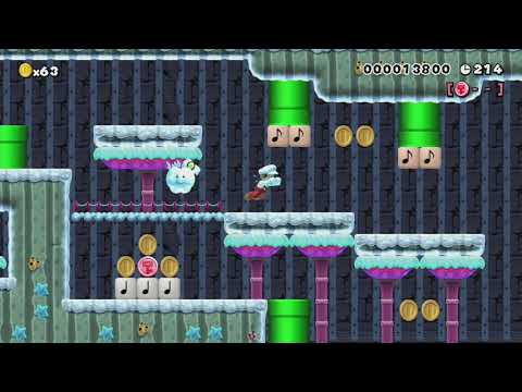 WORLD 8-5　～ちてい湖さまよう フィッシュボーン～ by シュン - Super Mario Maker - No Commentary 1bq