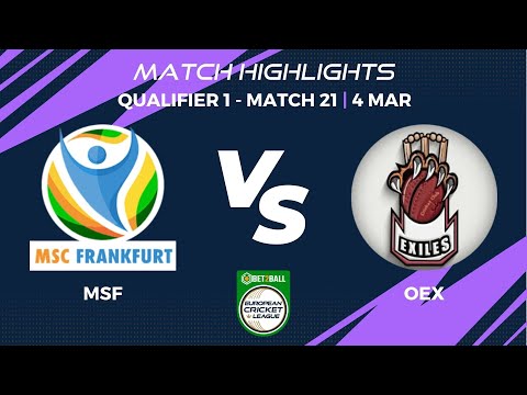 Qualifier 1 - MSF vs OEX |Highlights|Bet2Ball European Cricket League Day 5, Group D|ECL22|ECL22.093