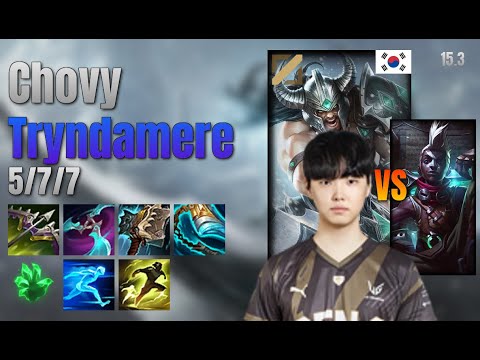 Chovy Mid Tryndamere vs Ekko lol KR solo rank Full Game 15.3 | 쵸비 트린다미어 vs 에코