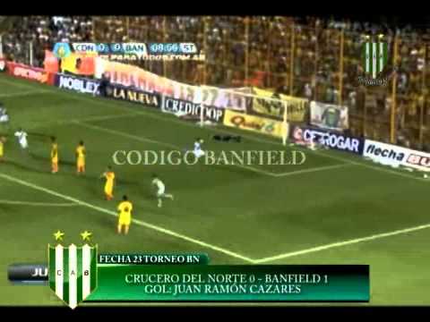 CRUCERO DEL NORTE 0 BANFIELD 1 GOL JUAN CAZARES 17 2 2014