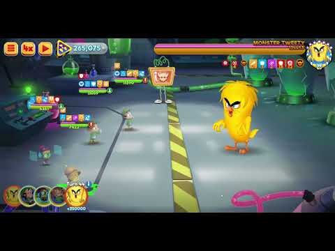 LTWOM-Monster Tweety R&D Looney Difficulty Beaten with 315k team+Keeping the lab clean achievement!