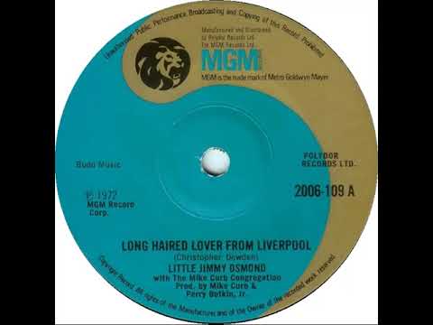 UK New Entry 1972 (229) Little Jimmy Osmond - Long Haired Lover From Liverpool