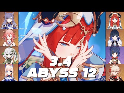Keqing & Nilou 3.4 Spiral Abyss 12 - 9 Stars | Genshin Impact