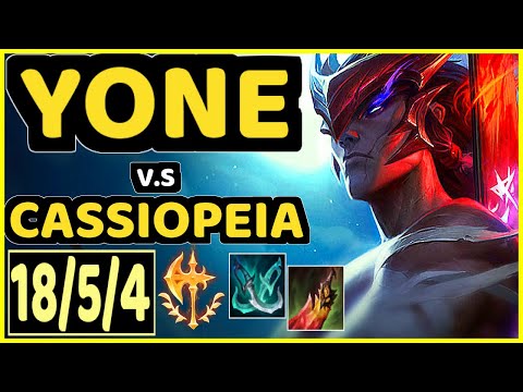 TAKESHI (YONE) vs CASSIOPEIA - 18/5/4 KDA MID GAMEPLAY - BR Ranked GRANDMASTER