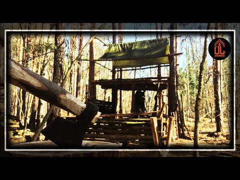 OVERNIGHT BUSHCRAFT CAMP|overnighter|feuerstelle|supershelter|deutsch|german|shelter