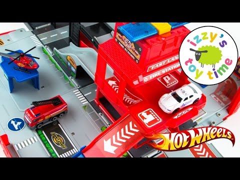 Cars  | Hot Wheels Toys and Fast Lane Fire City Playset - Fun Toy Cars