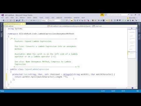 DevExpress CodeRush: Expand Lambda Expression
