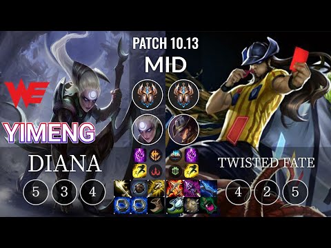 WE yimeng Diana vs Twisted Fate Mid - KR Patch 10.13