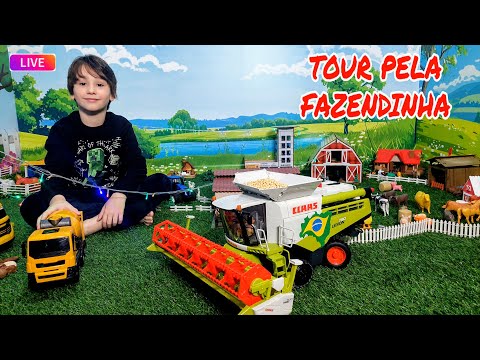 Fazendinha do Felipe Canopf - Tour completo pela fazendinha brincando com com os animais e tratores
