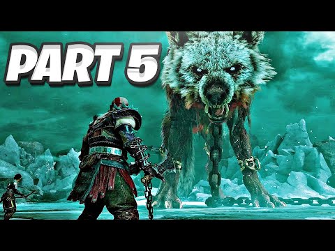 GOD OF WAR RAGNAROK PS5 Walkthrough Gameplay Part 5 - GIANT WOLF BOSS!
