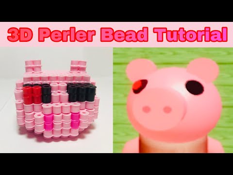 3D Perler Beads Roblox Piggy Head Tutorial!