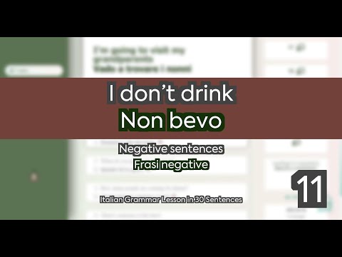 ITALIAN GRAMMAR Lesson 11/249 - Negative sentences - I dont drink