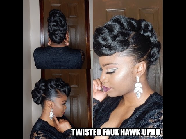 Protective Style Twisted Faux Hawk Updo Natural Hair Kansas