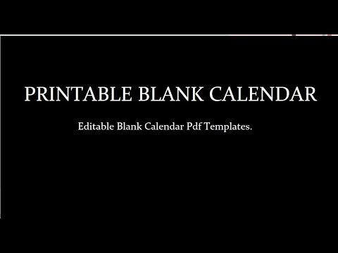 Free Printable Blank Calendar Template