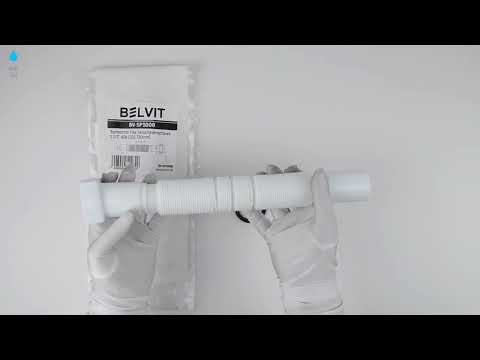 Belvit Siphonrohr Flex Geruchsverschluss 1 1/2" Ø40 (320-730mm) BV-SP1008 video