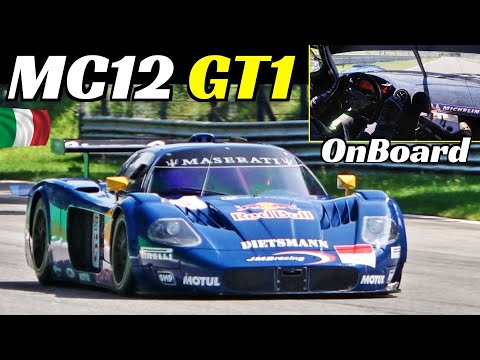 Maserati MC12 GT1 + Onboard at Monza Circuit by JMB Classic - 6-Litre V12 N/A Engine Sound!