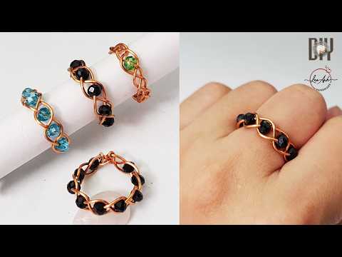Simple but Chic : DIY Wire Wrapped Crystal Ring | 3 Strand Braid ring