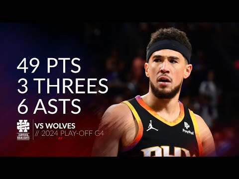 Devin Booker 49 pts 3 threes 6 asts vs Wolves 2024 PO G4