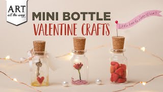 Mini Bottle Valentine Crafts | Valentine craft ideas