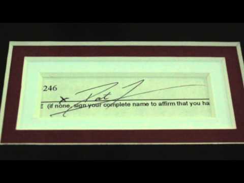 Auction: Pat Tillman Signed 45x37 Custom Framed Display with Jersey & Signed Cut (GA COA)