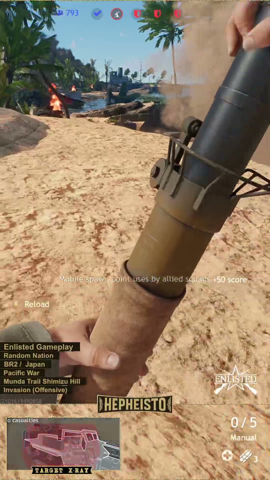 Anti Tank Gunner eliminates Tank M13 MGMC with Type 4 Rocket Launcher